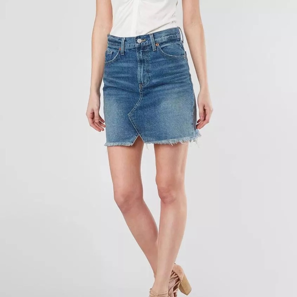 Lucky Brand Blue Asymmetrical A-line Mini Skirt
